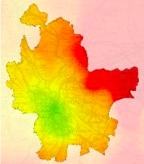 Nombre de jour de dépassement en Ozone (O3) en 2018, selon ATMO Auvergne-Rhône-Alpes