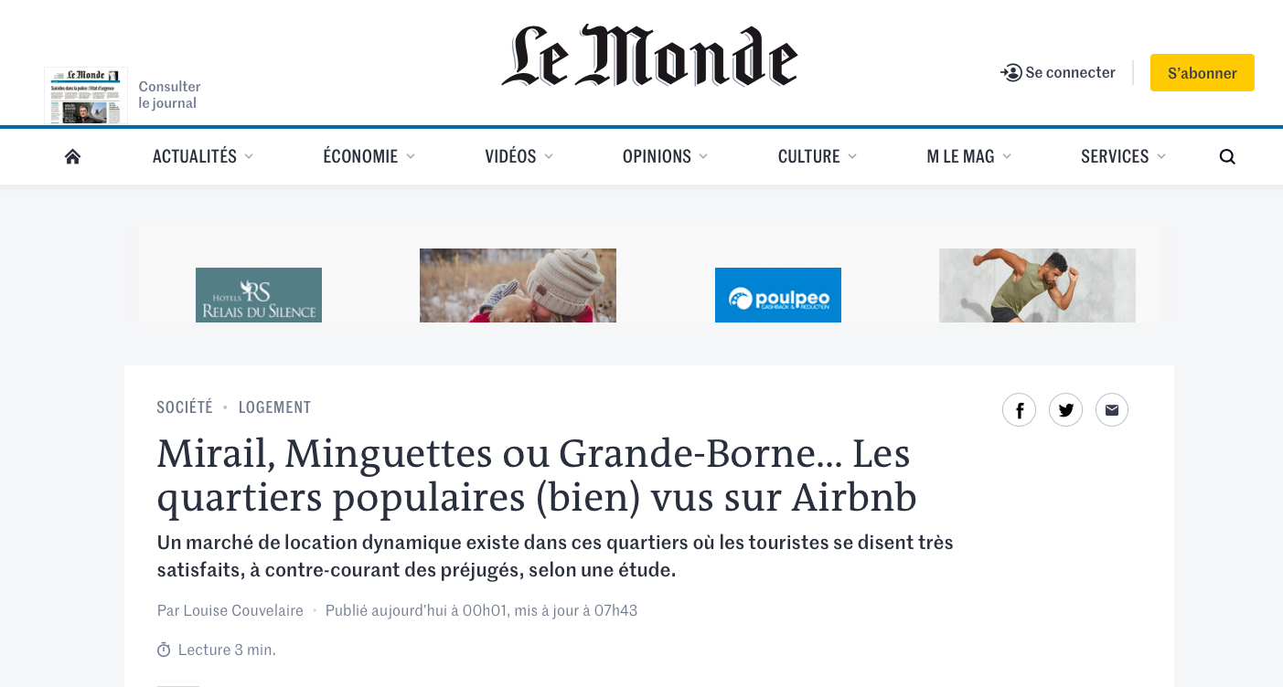 Les quartiers populaires tels que les Minguettes (bien) vus sur Airbnb