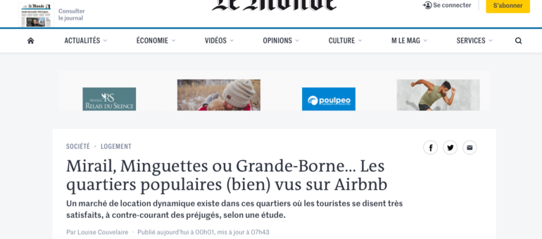 Les quartiers populaires tels que les Minguettes (bien) vus sur Airbnb