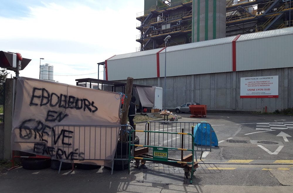 L'incinérateur de Gerland a été bloqué une semaine durant. Les trois fours ont été mis à l'arrêt. Une première, selon les grévistes. ©LB/Rue89Lyon