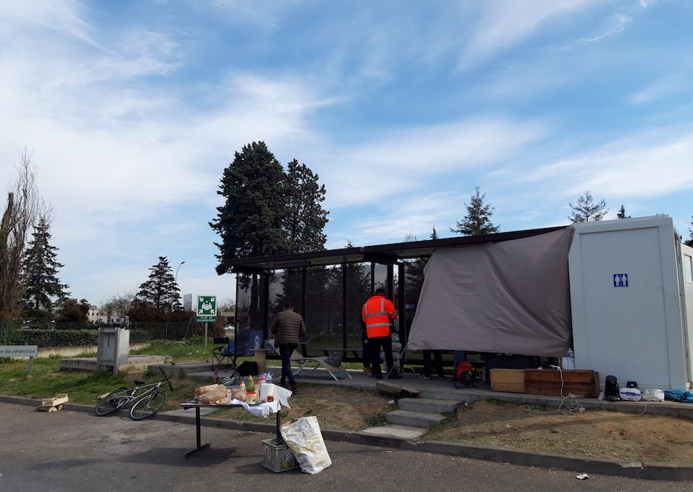 les grévistes ont bloqué 24h/24 l'usine d'incinération de Lyon-Gerland.