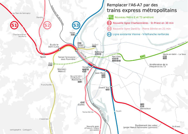 Proposition de trains express métropolitains sur le corridor de l’A6-A7.