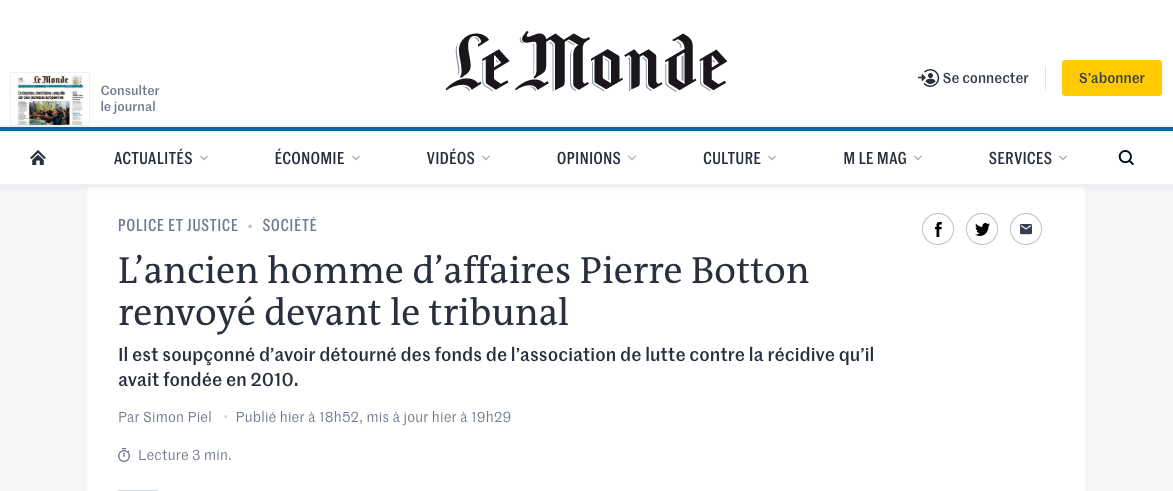 Case justice : Pierre Botton, on prend le même et on recommence ?