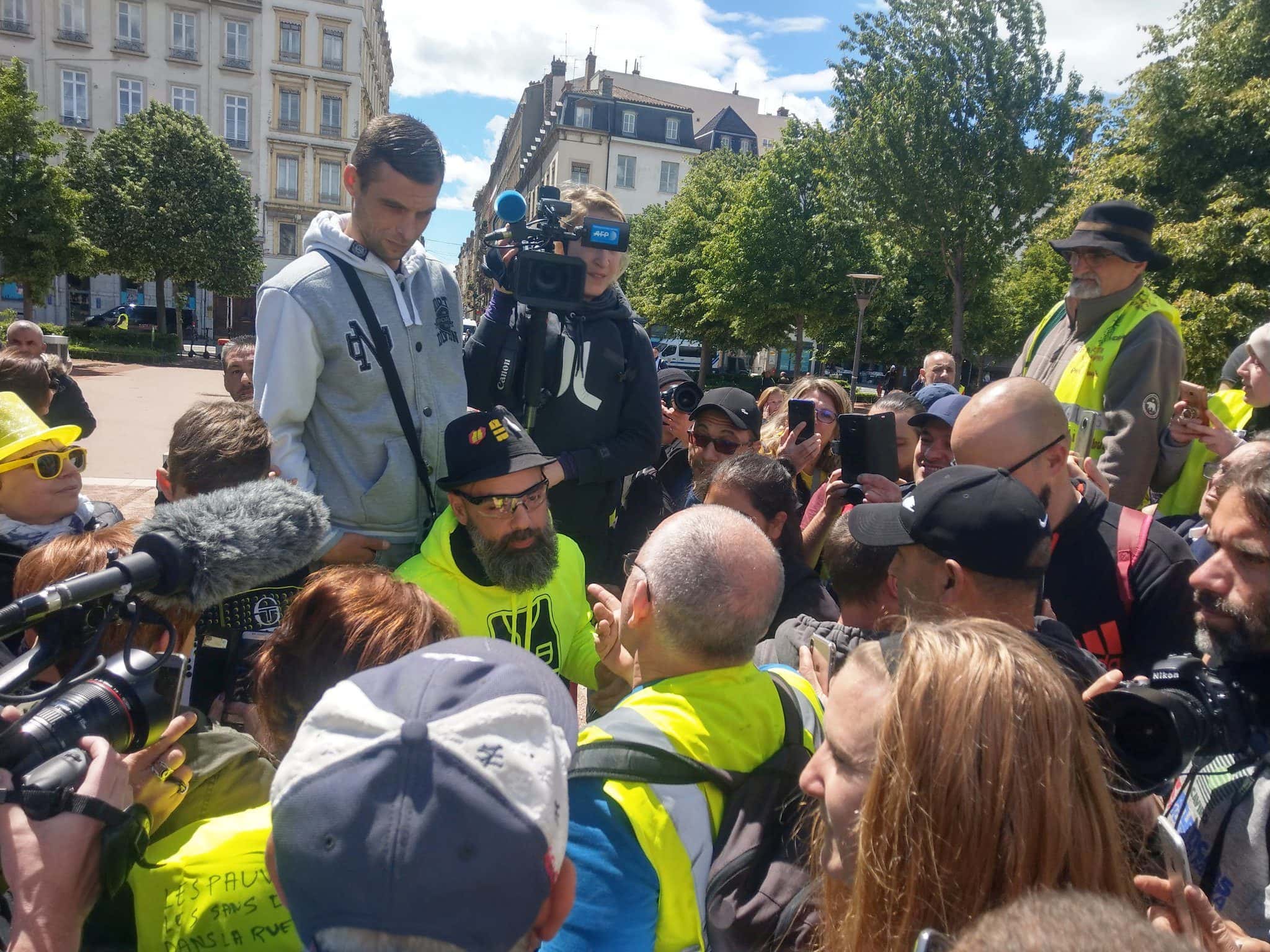 Jérôme Rodrigues, figure du mouvement des "gilets jaunes" annoncé et présent à Lyon pour cette manif nationale. ©NM/Rue89Lyon