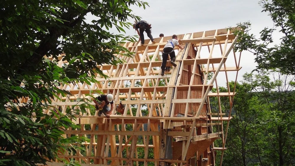 Logements sociaux de la Bogue du Blat, en construction. 