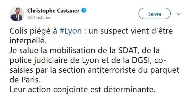 Tweet de Christophe Castaner