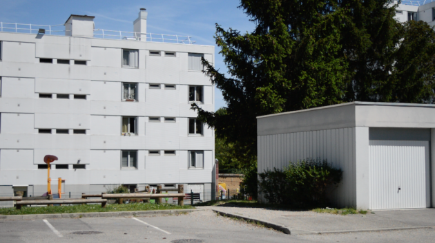 Immeuble HLM du quartier du Vergoin en mai 2019, à Lyon 9e.