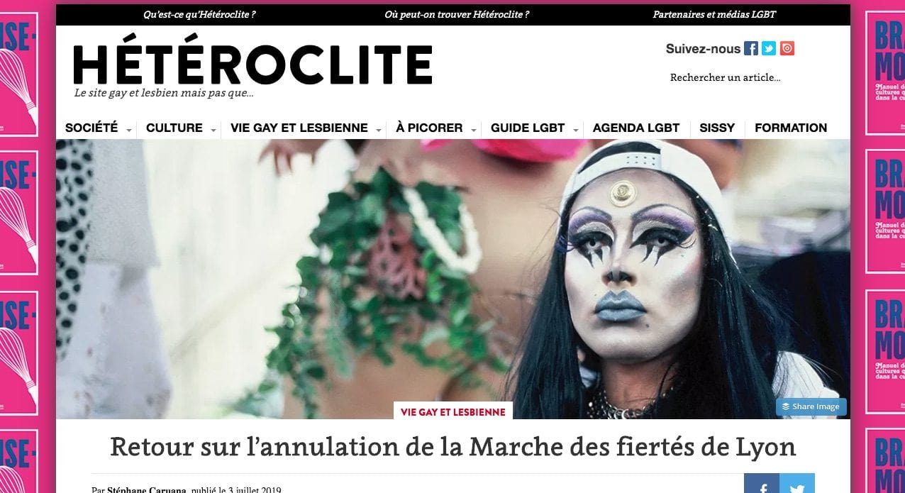 Capture d'écran du site d'Hétéroclite