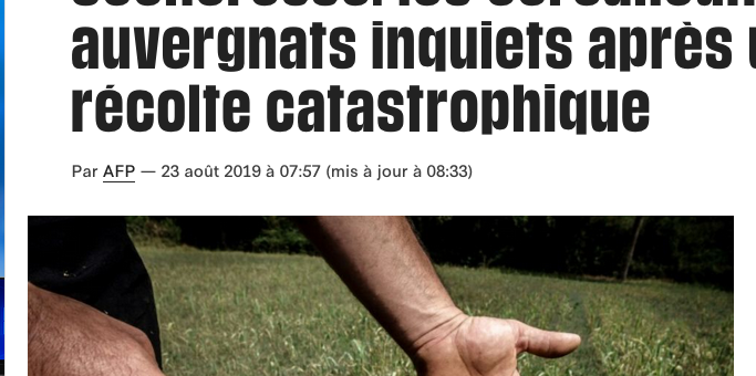 Sécheresse : bientôt la fin de l’agriculture en Auvergne ?