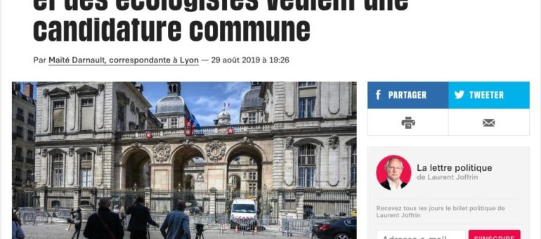 Élections 2020 : ils veulent une candidature commune à gauche à Lyon