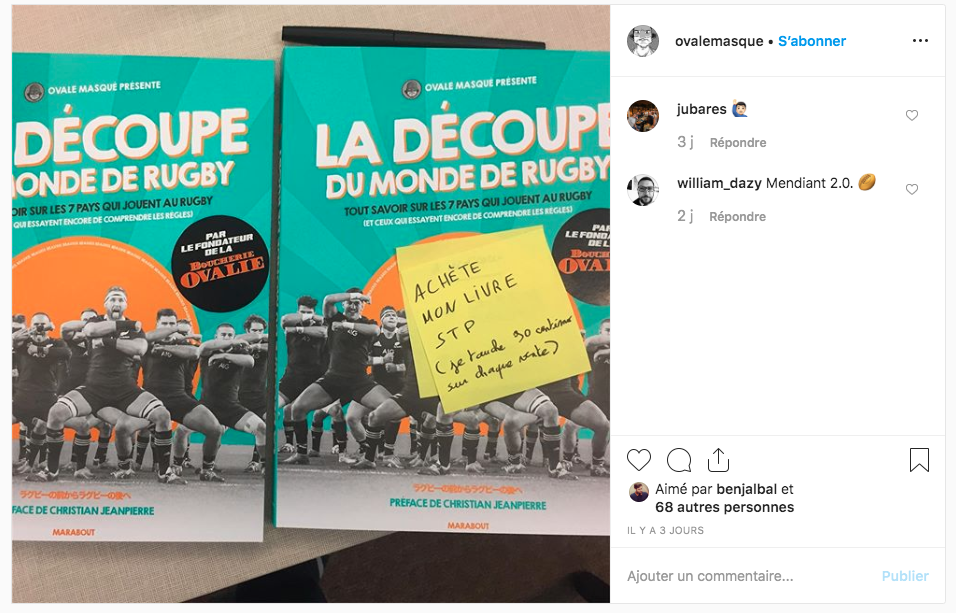 Capture d'écran compte Instagram Ovale Masqué