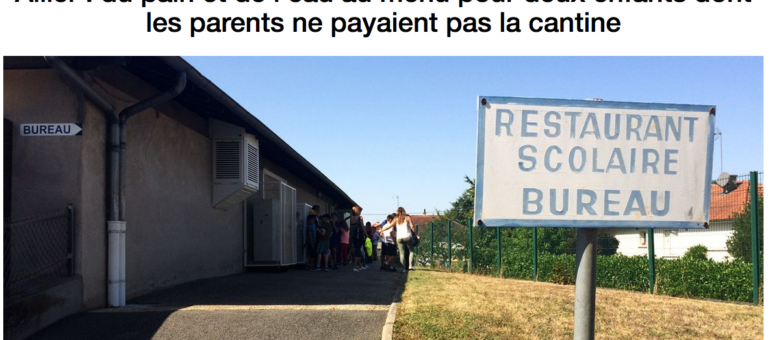 Du pain et de l’eau servis à deux écoliers parce que leurs parents ne paient pas la cantine