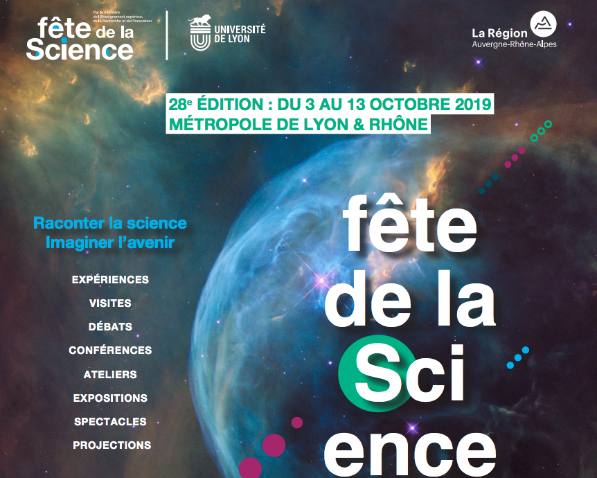 Capture d'écran de l'affiche de la fête de la science 2019 à Lyon