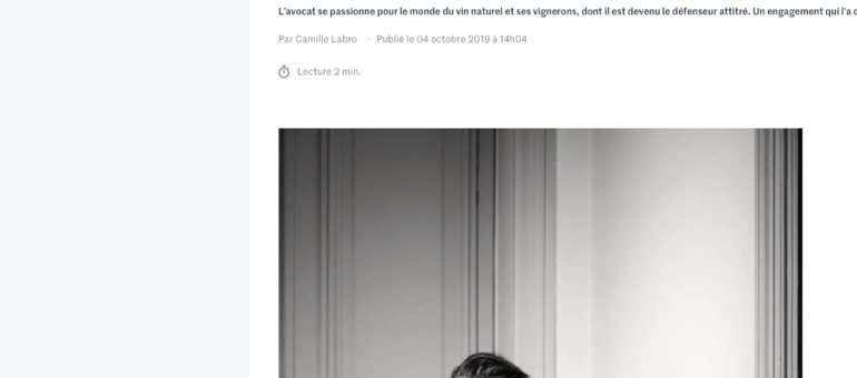 Eric Morain, un avocat défenseur du vin naturel