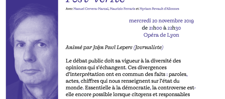 [Festival] « Il ne faut pas avoir peur de la post-vérité », par Manuel Cervera Marzal
