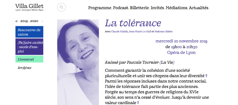 [Festival] “La tolérance, dernière des vertus de nos sociétés ?”, par Claude Habib