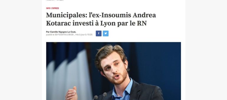L’ancien Insoumis Andrea Kotarac investi par le RN pour les élections métropolitaines