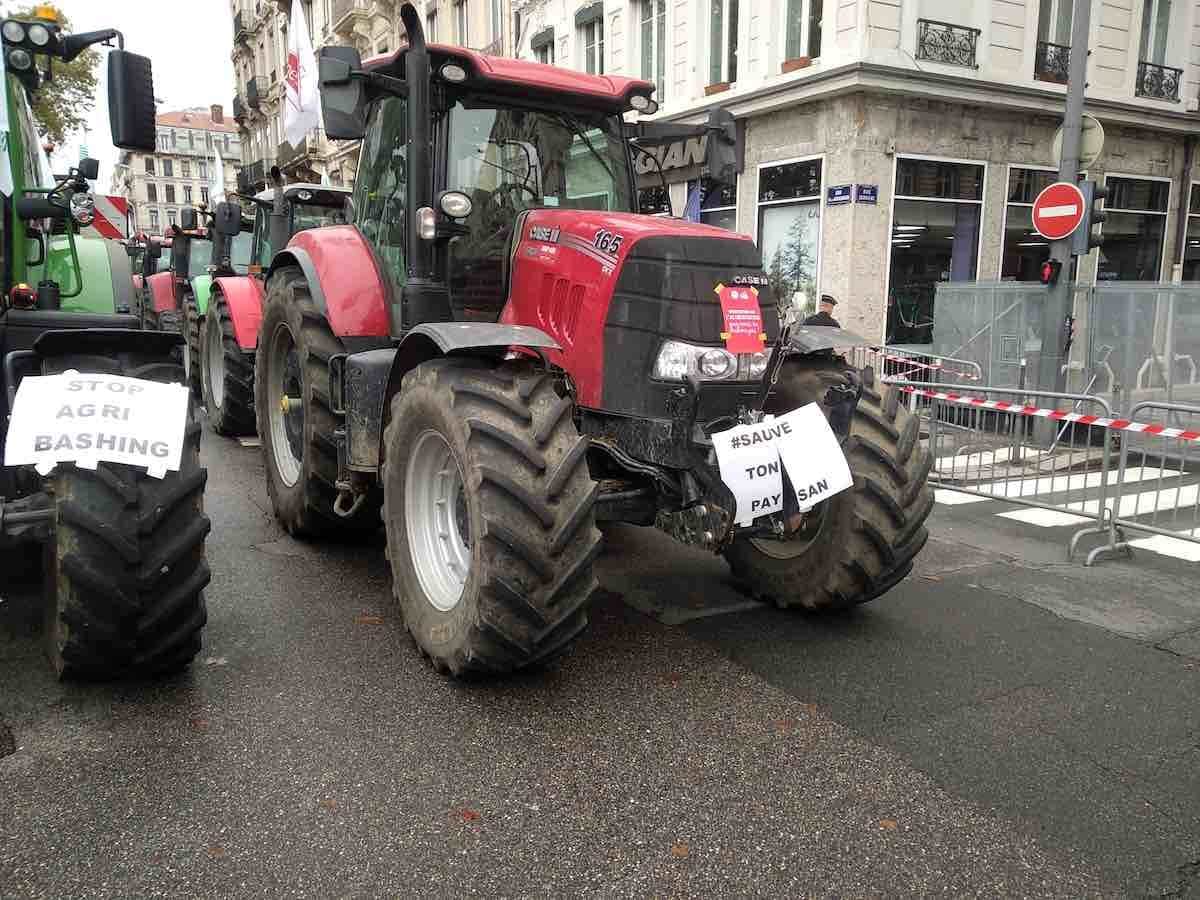 Manifestation d'agriculteurs à Lyon