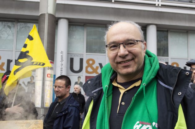 Georges fait partie de Sud-Rail, fortement mobilisé contre la réforme des retraites. ©ED/Rue89Lyon