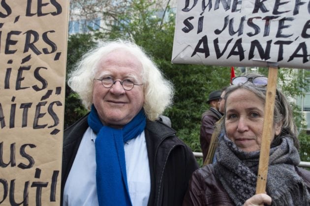 Jacques, peintre, mobilisé contre la réforme des retraites à Lyon. ©ED/Rue89Lyon