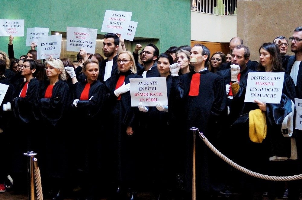 Grève des avocats au tribunal de grande instance de Lyon