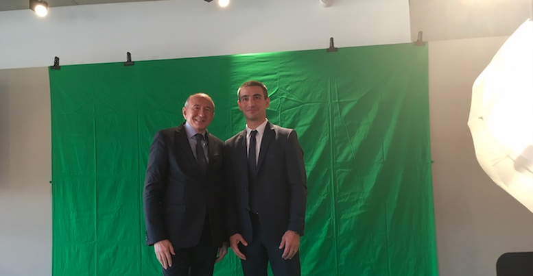 Yann Cucherat, en voiture téléguidée par Gérard Collomb