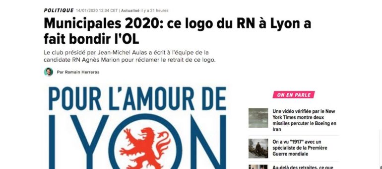 À Lyon, l’affiche de campagne du Rassemblement National ne plaît pas à l’OL
