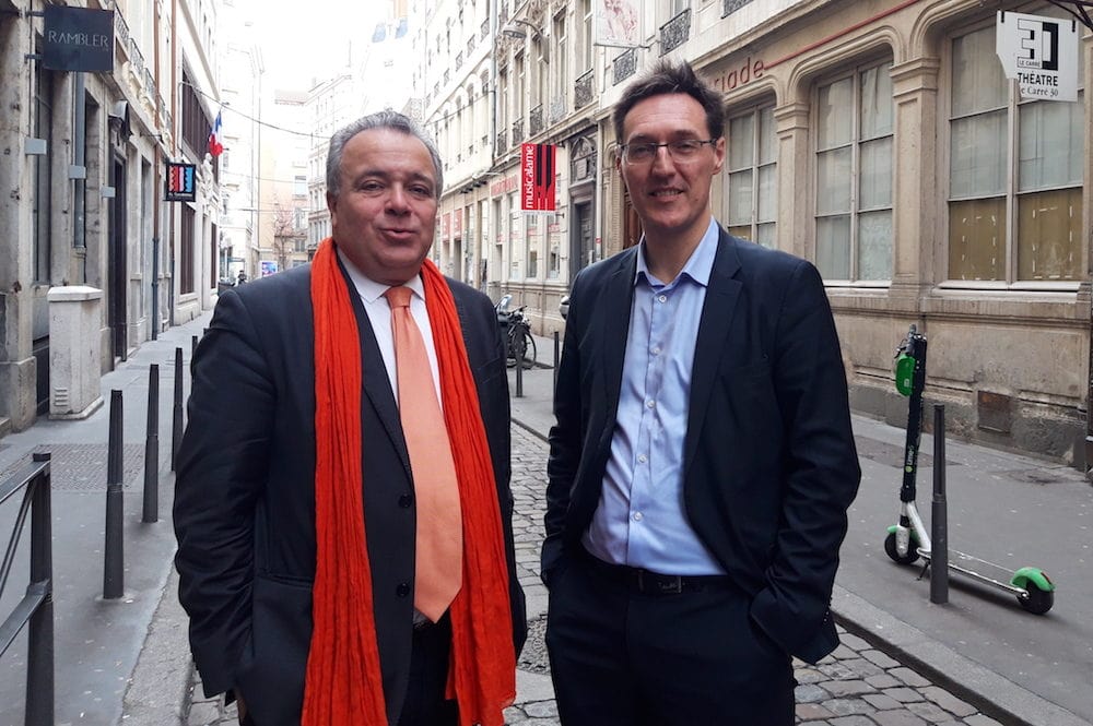 Denis Broliquier et Eric Lafond, le jour de l'annonce de leur union. ©LB/Rue89Lyon