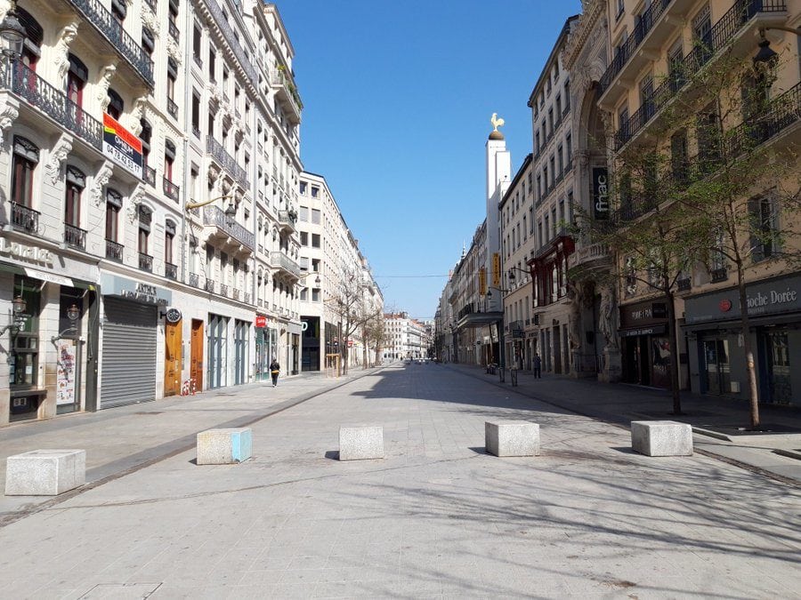 Le jeudi 19 mars, jour 3 du confinement à Lyon. ©LB/Rue89Lyon.