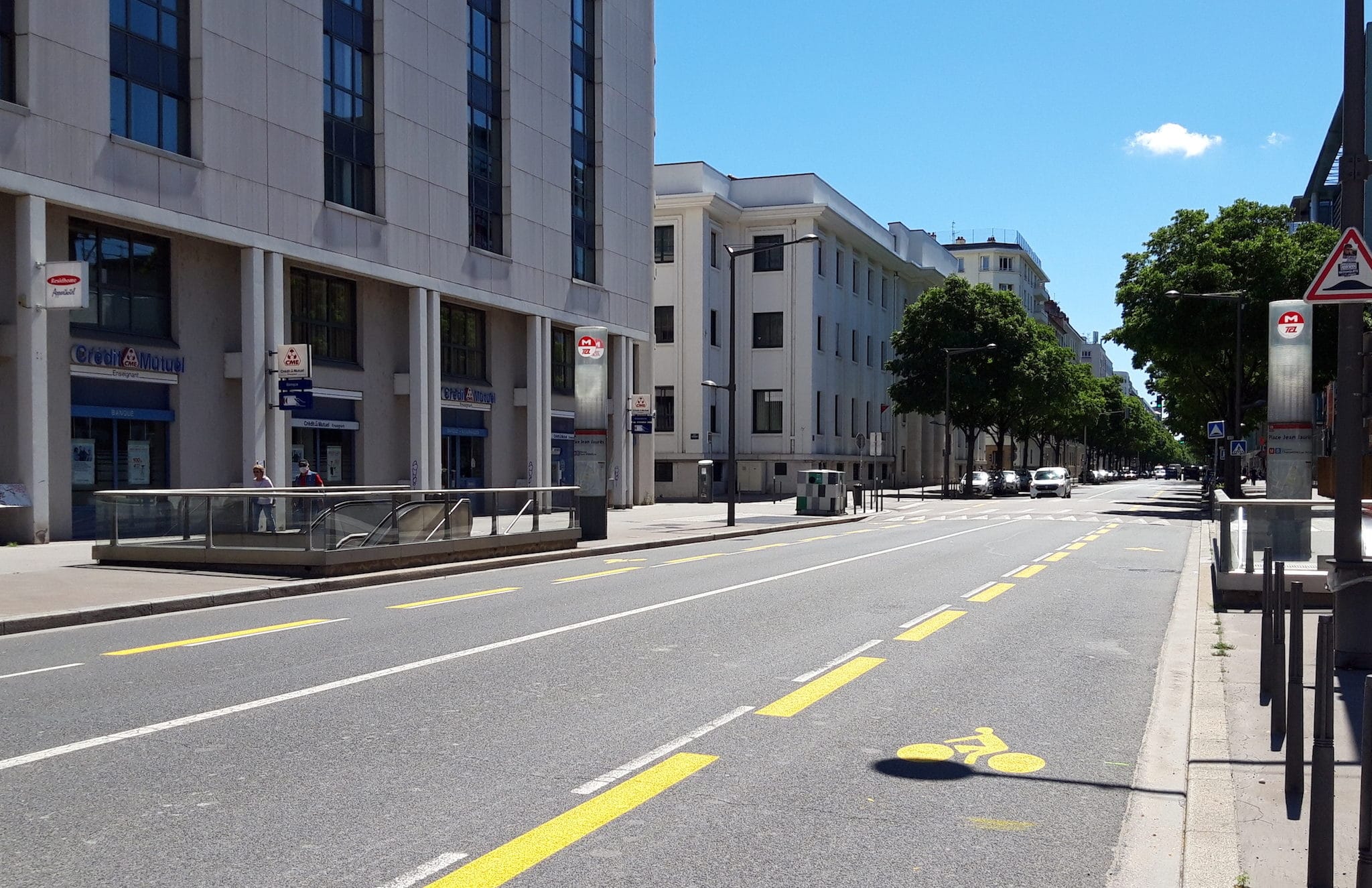 lyon vélo coronapiste avenue Jean Jaurès