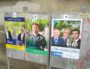 Panneau électoral pour le second tour des élections municipales à Lyon en 2020