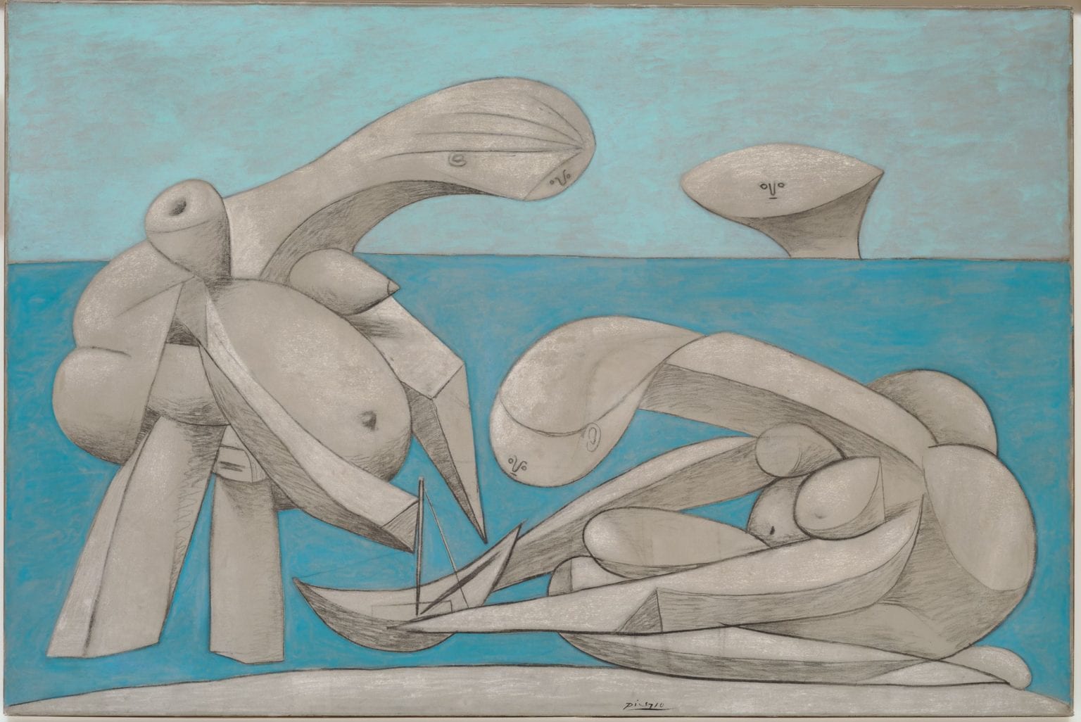 Tableau de Picasso, Femme assise sur la plage