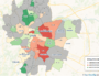 Carte de l'évolution de l'abstention dans la Métropole de Lyon