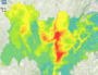 Prévision de pollution pour la journée du 23 novembre. Capture d’écran Atmo Auvergne-Rhône-Alpes