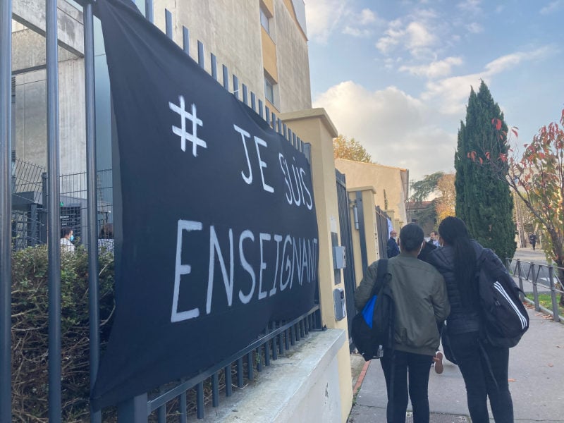 Le lycée professionnel Jacquard, à Oullins en grève ©DD