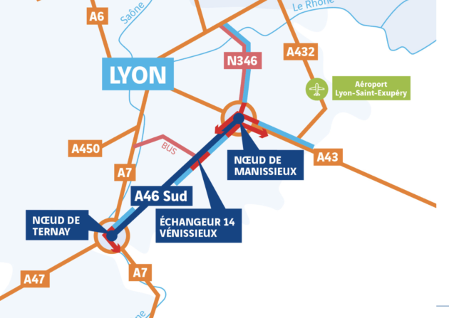 A46 Sud Lyon 2 x 3 voies