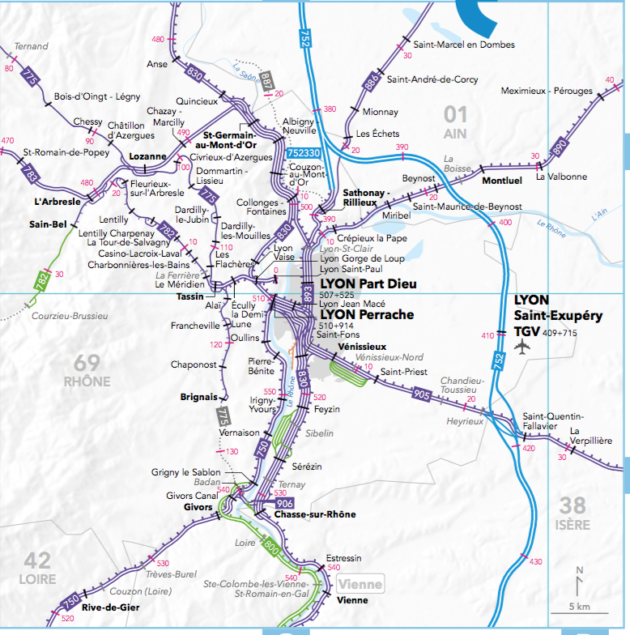 Le nœud ferroviaire lyonnais est vu comme l'un des plus complexe de France.