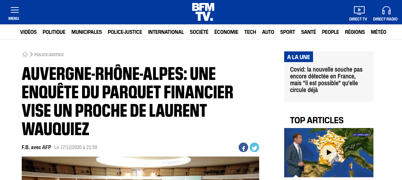 Vigie sur l'enquête ouverte par le parquet financier sur le salaire d'un proche de Laurent Wauquiez