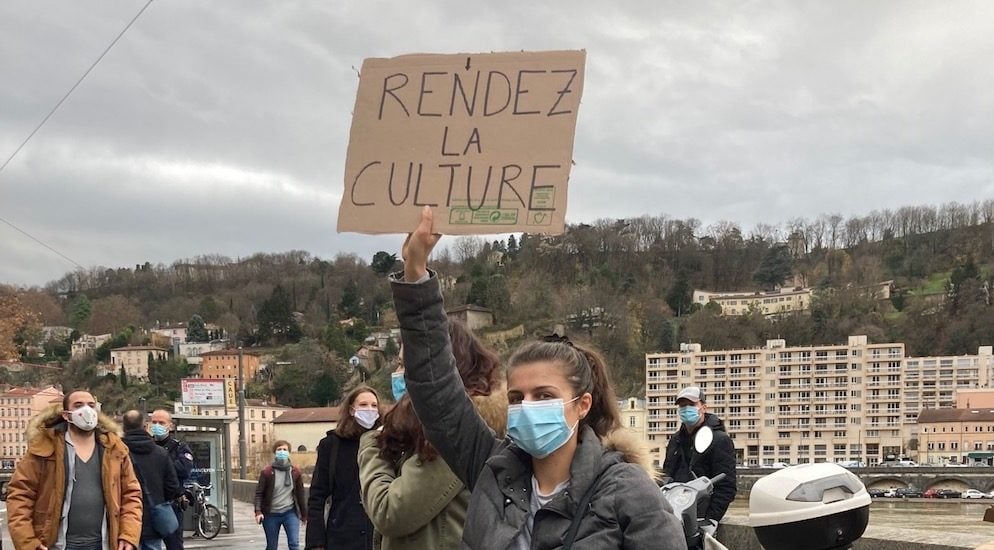 Manifestation des acteurs culturels à Lyon, le 15 décembre 2020. ©DD/Rue89Lyon