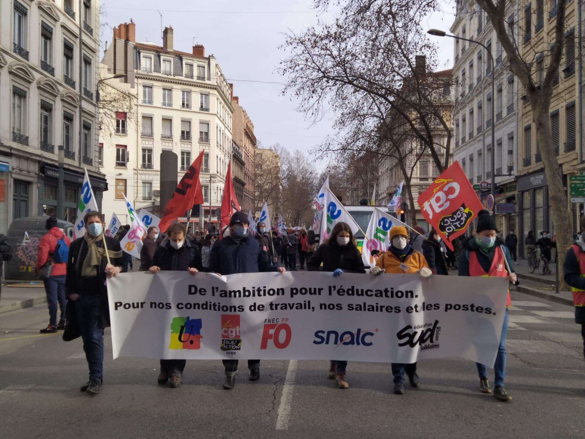 Manifestations des travailleurs de l'éducation nationale du 26/01/2021 ©LS/Rue89Lyon