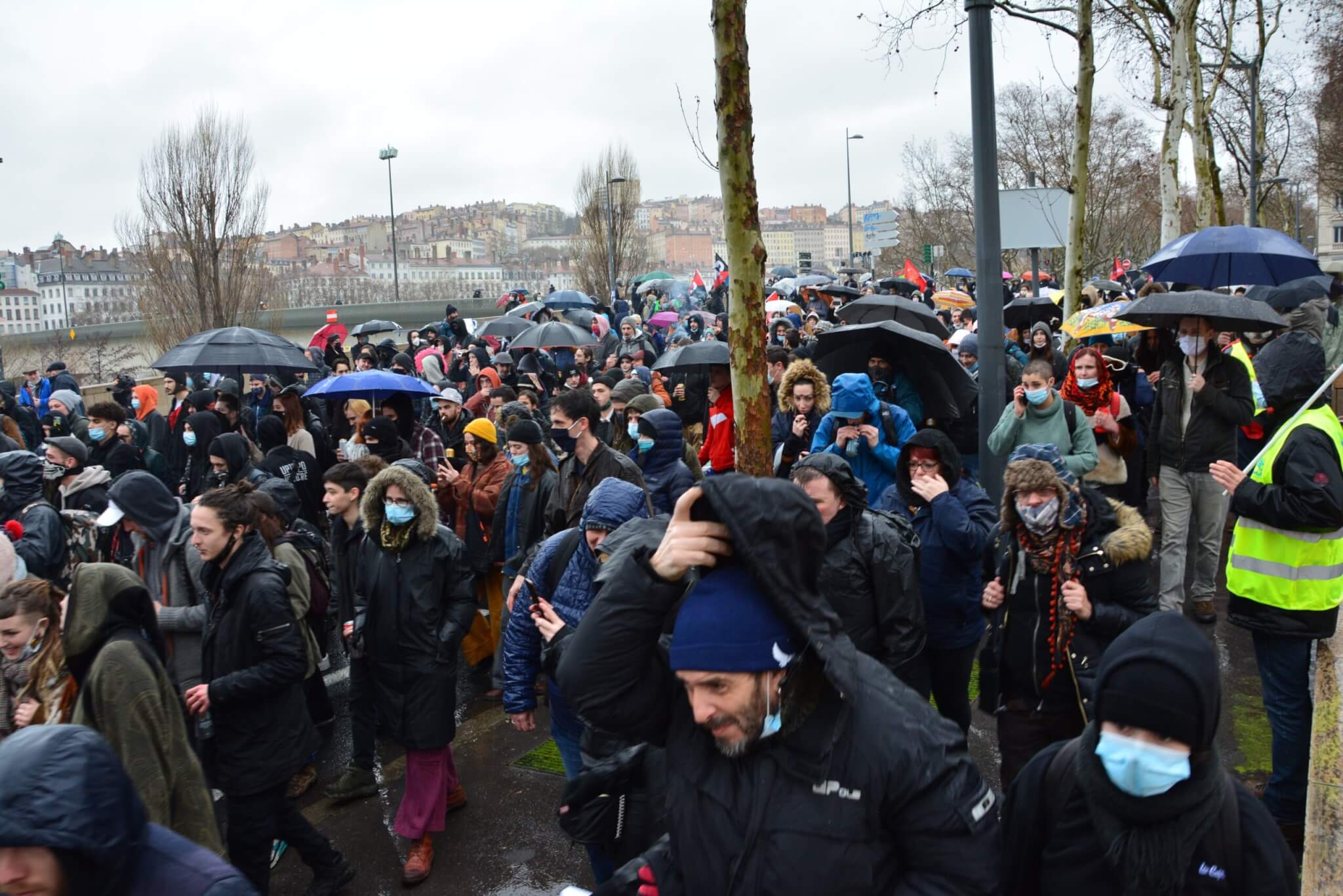 Après un départ le 16 janvier de Villeurbanne, la Marche des libertés est repartie de la place Lyautey (Lyon 6ème) ©PL/Rue89Lyon