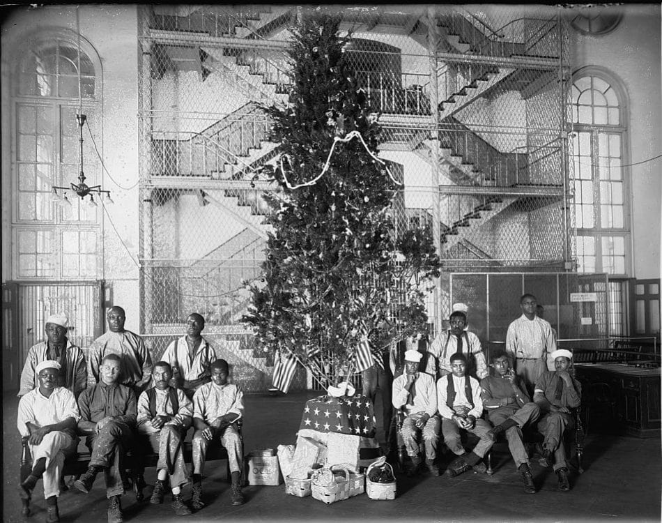 Noël en prison en 1919 dans la vieille prison de Washington DC. CC Library of Congress:Flickr