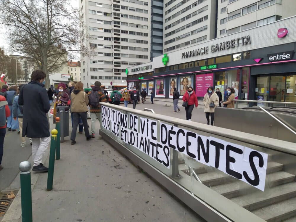 Manifestation des étudiants pour des conditions de vie décentes à Lyon, le 21 janvier 2020. ©LS/Rue89Lyon