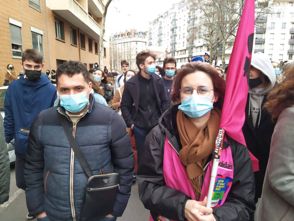 Manifestation des étudiants pour des conditions de vie décentes à Lyon, le 21 janvier 2020. ©LS/Rue89Lyon