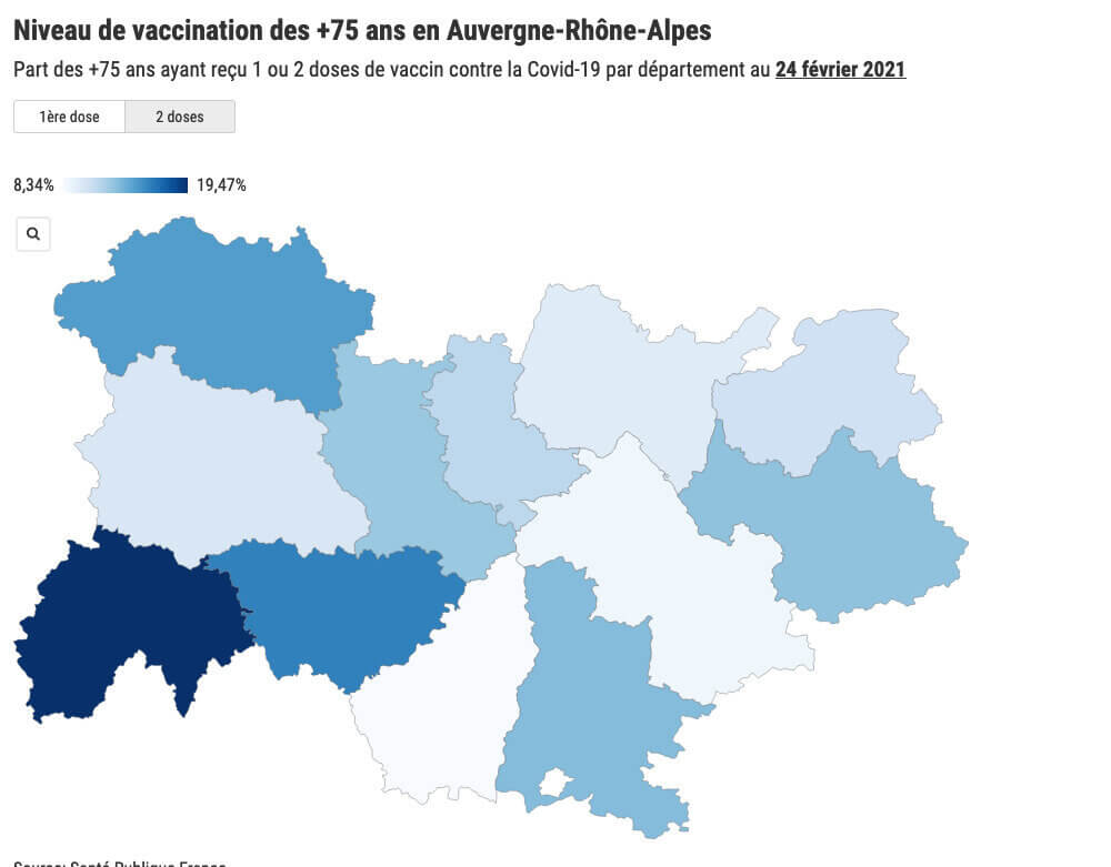 Taux de vaccination en Auvergne Rhône Alpes