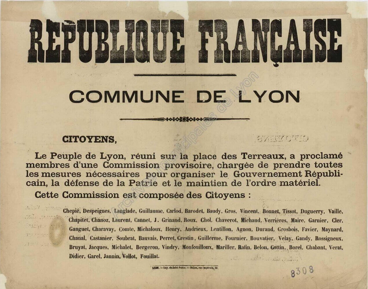 La proclamation de la République à Lyon