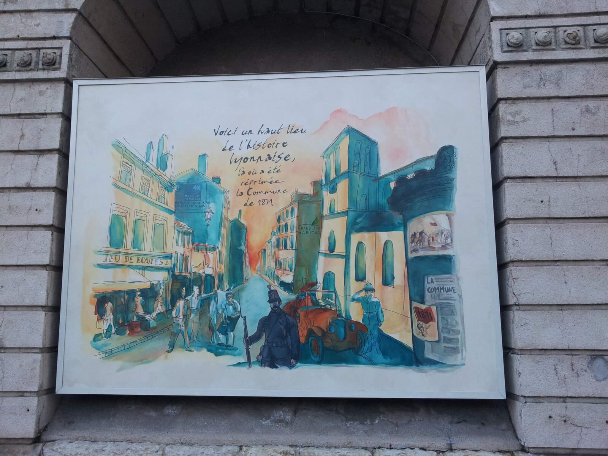 Une fresque rend hommage à l'événement à Lyon.