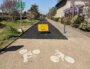 A Meyzieu on refait le revêtement des pistes cyclables. ©LS/Rue89Lyon