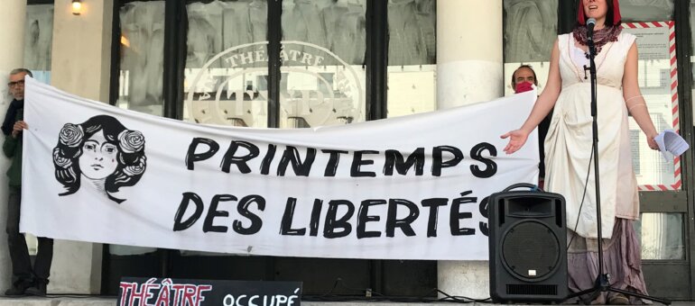 A Lyon, Marianne et Gnafron contre la loi « sécurité globale »