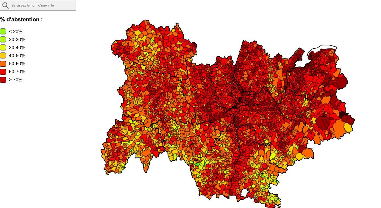 Abstention régionales Auvergne-Rhône-Alpes 2021